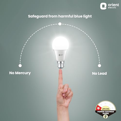 Orient Electric 9W High Glow LED bulb| 180-degree wide beam angle| Voltage surge protection up to 4 kV| 6500K, Cool White| B22d base| Made in India| Pack of 2 - Image 4