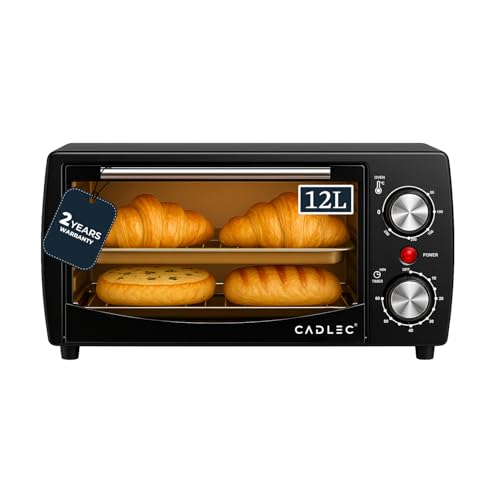 Cadlec Cruise Pro 12L Multi-Function OTG for Kitchen, 1000W Oven Toaster Griller, Bake Grill Toast, Oven for Baking, Adjustable Temperature & Timer, Black, 2 Year Warranty