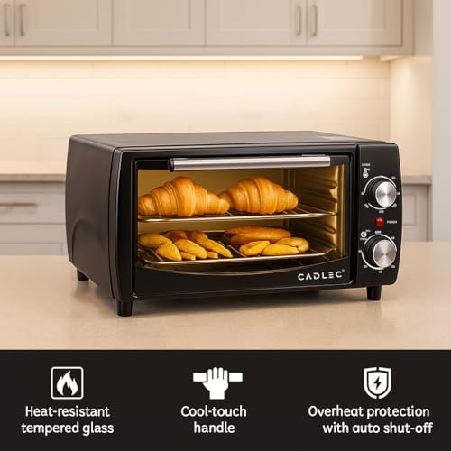 Cadlec Cruise Pro 12L Multi-Function OTG for Kitchen, 1000W Oven Toaster Griller, Bake Grill Toast, Oven for Baking, Adjustable Temperature & Timer, Black, 2 Year Warranty - Image 3