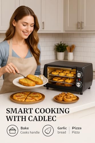 Cadlec Cruise Pro 12L Multi-Function OTG for Kitchen, 1000W Oven Toaster Griller, Bake Grill Toast, Oven for Baking, Adjustable Temperature & Timer, Black, 2 Year Warranty - Image 4