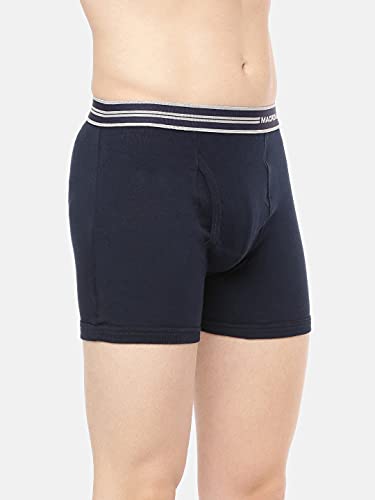 Macroman Valentino Classic Designer Trunks for Men, Premium Compact Cotton Rib Stretch Trunk Underwear with Anti-Microbial Finish, Navy Blue, S, Pack of 1 - Image 2
