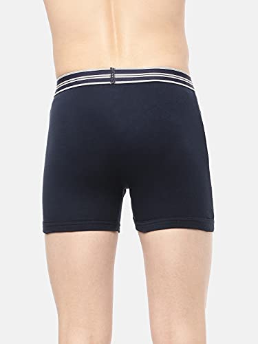 Macroman Valentino Classic Designer Trunks for Men, Premium Compact Cotton Rib Stretch Trunk Underwear with Anti-Microbial Finish, Navy Blue, S, Pack of 1 - Image 3