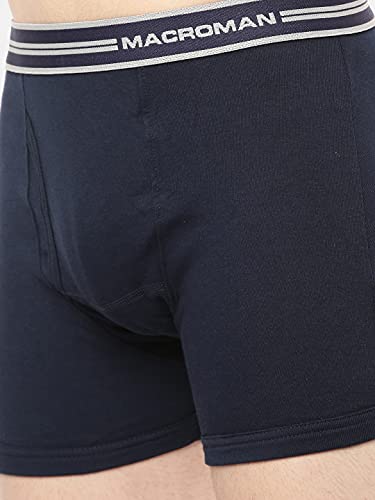 Macroman Valentino Classic Designer Trunks for Men, Premium Compact Cotton Rib Stretch Trunk Underwear with Anti-Microbial Finish, Navy Blue, S, Pack of 1 - Image 5