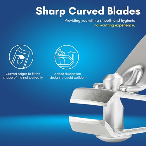 Beauté Secrets Set of 2 Nail Clippers, Toenail Clippers, Fingernail Clipper Cutters, Stainless Steel with Sharp Curved Blades, Nail Clippers for Men Women Kids(Large & Small) - Image 4