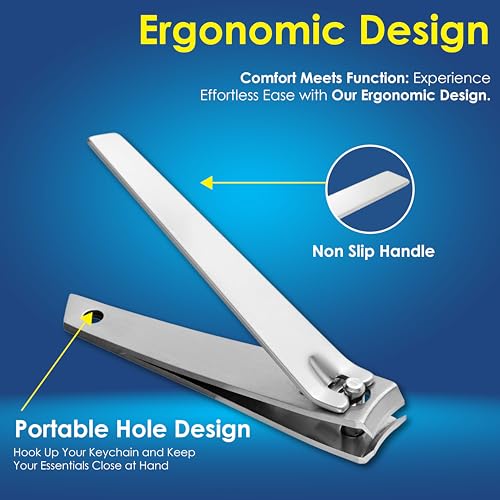 Beauté Secrets Set of 2 Nail Clippers, Toenail Clippers, Fingernail Clipper Cutters, Stainless Steel with Sharp Curved Blades, Nail Clippers for Men Women Kids(Large & Small) - Image 7