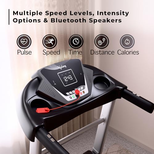 Lifelong FitPro LLTM09AD (4HP Peak) Motorized Treadmill for Home Use | 0.8–12 km/h Speed, 3-Level Incline, 12 Preset Programs | Foldable Soft-Drop, Whisper-Quiet DC Motor, Bluetooth & Speakers - Image 5