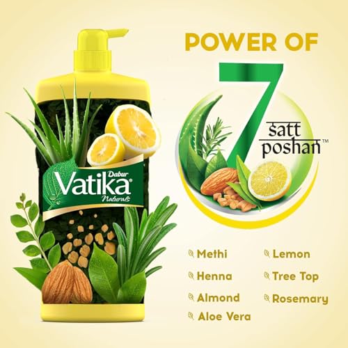 Dabur Vatika Lemon Anti-Dandruff Shampoo - 1 L | Reduces Dandruff from 1st Wash | Moisturises Scalp | Provides Gentle Cleansing, Conditioning & Nourishment to Hair - Image 4
