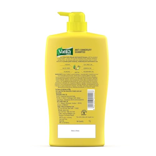 Dabur Vatika Lemon Anti-Dandruff Shampoo - 1 L | Reduces Dandruff from 1st Wash | Moisturises Scalp | Provides Gentle Cleansing, Conditioning & Nourishment to Hair - Image 7