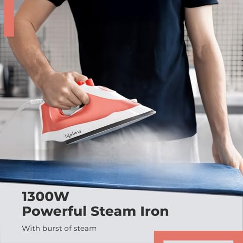 Lifelong Steam Iron for Clothes | 1300W Iron Press with Vertical Steaming & Non-Stick Soleplate | Adjustable Temperature & Steam Control | Lightweight Design for Crisp & Wrinkle-Free Results - Image 2