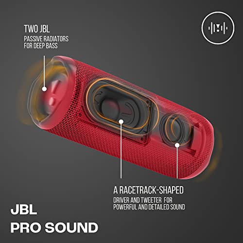 JBL Flip 6 Wireless Portable Bluetooth Speaker Pro Sound, Upto 12 Hours Playtime, IP67 Water & Dustproof, PartyBoost & Personalization by JBP App (Without Mic, Red) - Image 4