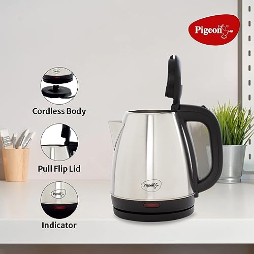 Pigeon 1.5 litre Hot Kettle and Stainless Steel Water Bottle Combo used for boiling Water, Making Tea and Coffee, Instant Noodles, Soup with Auto Shut- off Feature, 1300 W - Image 4