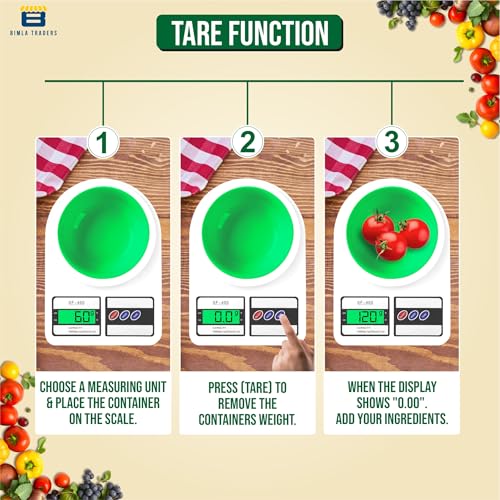 Btag SF-400 Digital Kitchen Weighing Scale | 10Kg x 1g Precision | Food Scale with LCD Display for Cooking, Baking, Meal Prep & Healthy Diet | Compact Electronic Weight Machine for Home Use.(White) - Image 4