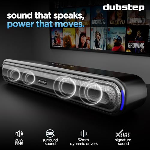 Dubstep Move 200 with 12 Hrs Playtime, 52mm Dynamic Driver, TWS Pairing, 20 W Bluetooth Soundbar (Black, 2.0 Channel) - Image 6