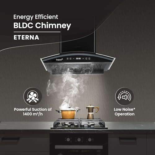 Livpure 60cm 1400m3/hr BLDC Filterless Autoclean Chimney|9 Speed With RPM Display|Oil Collector|Touch & Gesture Control |10 Yrs Warranty on Motor,2 Yr Comprehensive| LIV-ETERNA-BLDC-60-FL-HAC,Black - Image 5