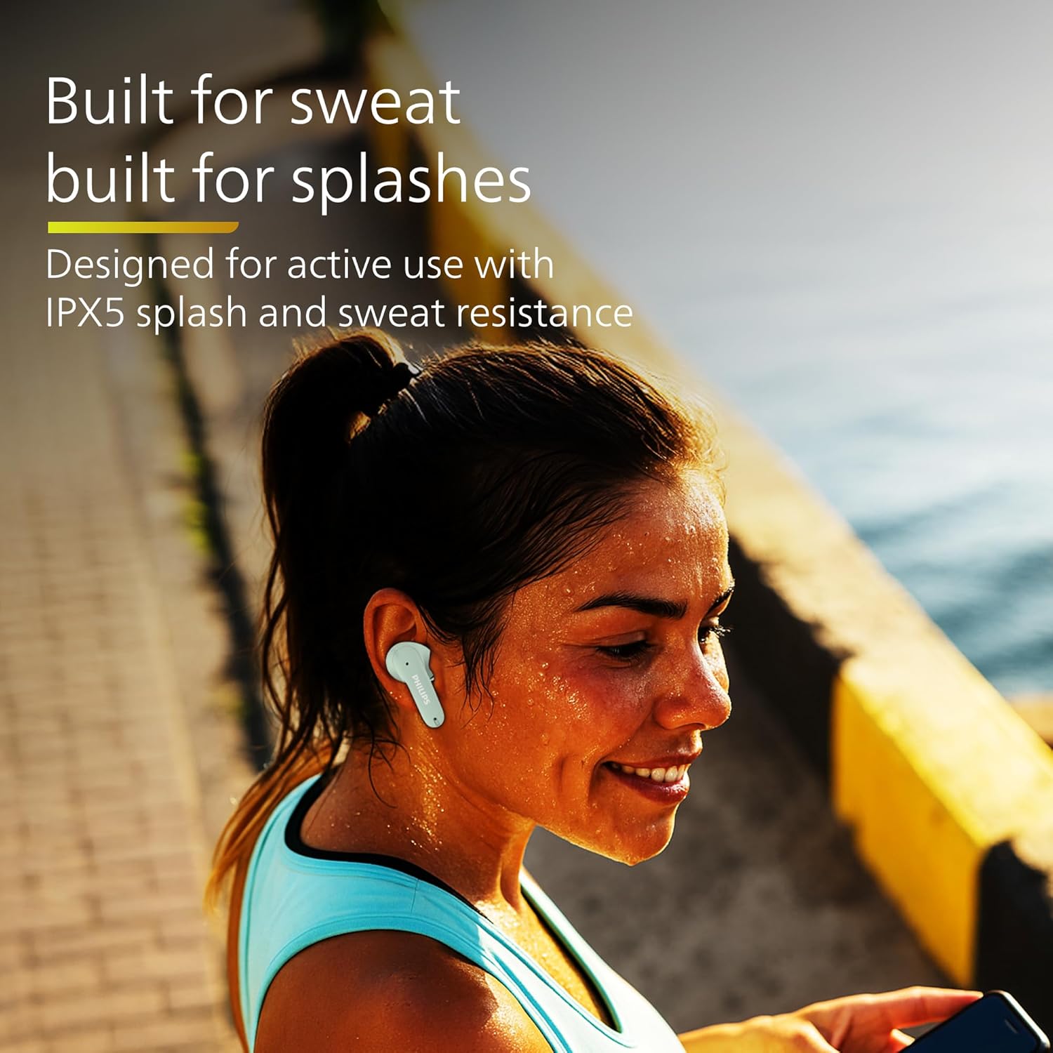 Philips TAT1269 Bluetooth Truly Wireless in Ear Earbuds with mic, 13mm Drivers, Bluetooth 5.4, 40H Playtime, IPX5, Fast Charging,Touch Controls, Voice Assistant, Mono Mode, LED Indicator(Frosty Green) - Image 6