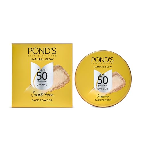 POND'S Sunscreen Face Powder, SPF 50 UVA & UVB with PA+++, 20g, for Sun Protection, Non-Oily & Non-Sticky, no White-Cast, for all Skin Types, Water-Resistant