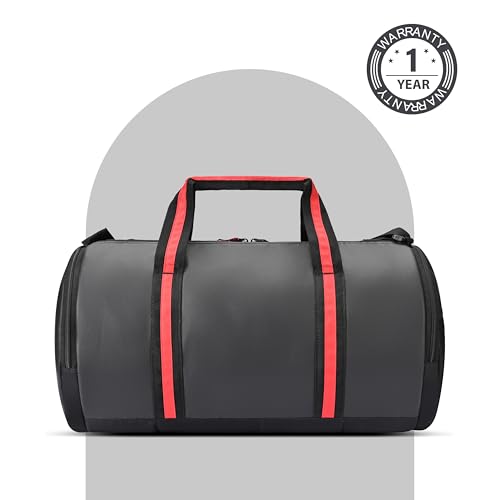 Gear Men/Women Clubsport 26L Medium Faux-Leather Water Resistant Travel Rolling Garment Bag, Duffle Bag/Gym Bag/Sports Duffle / (Black Red), 25 Centimeters, Multicolor - Image 5