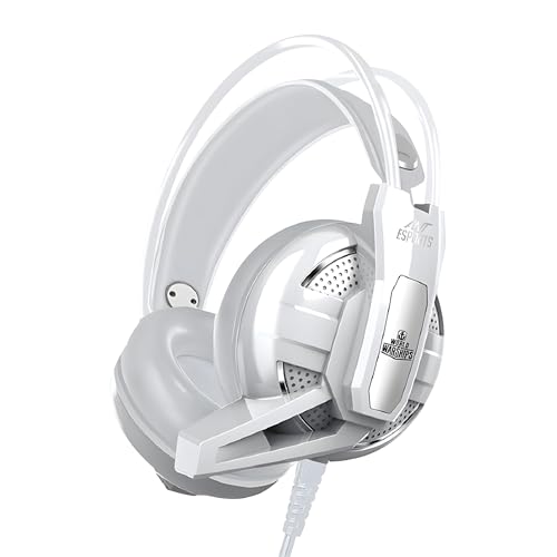 Ant Esports H520W Lightweight Gaming Over Ear Wired Headphones with Mic| 3.5MM Jack |50 MM Drivers | Compatible with PC/ PS4 / Xbox One/Nintendo/Mobile (White)
