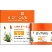 Biotique Sun Shield Aloe vera 30+ SPF UVB Sunscreen Ultra Protectective Face Cream, 50g.