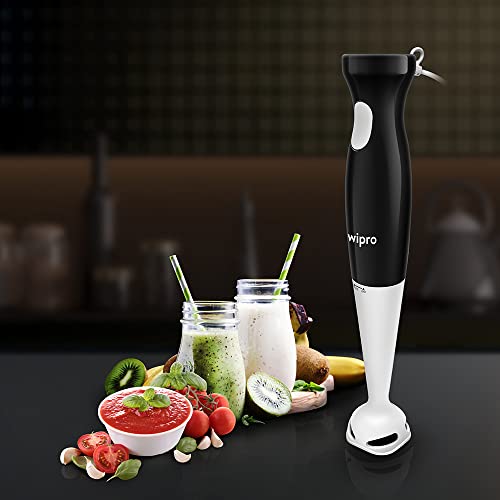 Wipro Fb101 Hand Blender 300 Watt(Plastic Stem) With Dc Motor| Low Noise & Super Fast Operation|Two In One Blade-Churn, Whip,Blend &Whisk|Sleek & Ergonomic|Hanging Hook - Black - Image 5