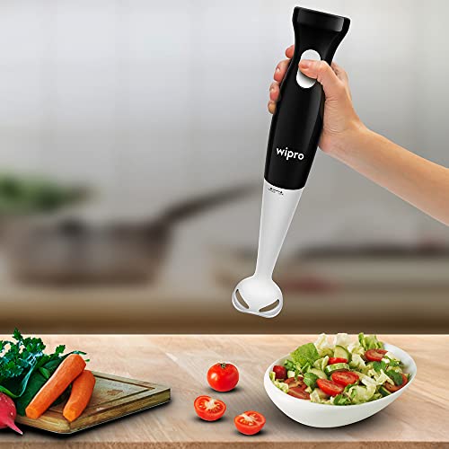 Wipro Fb101 Hand Blender 300 Watt(Plastic Stem) With Dc Motor| Low Noise & Super Fast Operation|Two In One Blade-Churn, Whip,Blend &Whisk|Sleek & Ergonomic|Hanging Hook - Black - Image 6