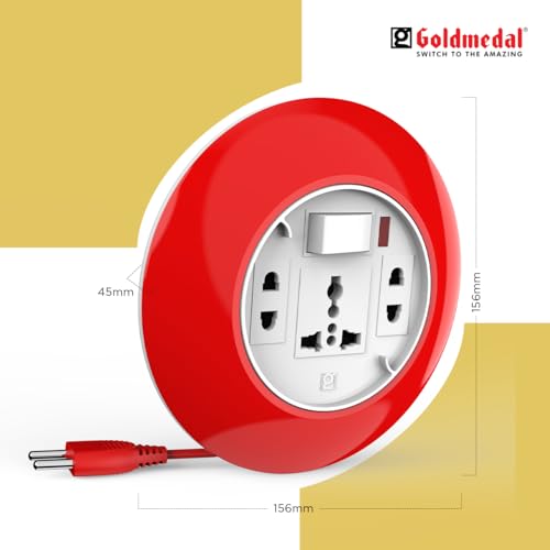 Goldmedal G-Dial 2 Pin Plug 5-Meter Extension Cord | Universal Socket & 2-Pin Sockets | Master Switch with Indicator | Ultra-Smooth Rotation | Extension Board for Home & Office |-Pack of 1 - Image 6