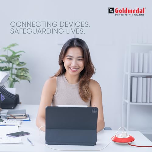 Goldmedal G-Dial 2 Pin Plug 5-Meter Extension Cord | Universal Socket & 2-Pin Sockets | Master Switch with Indicator | Ultra-Smooth Rotation | Extension Board for Home & Office |-Pack of 1 - Image 7