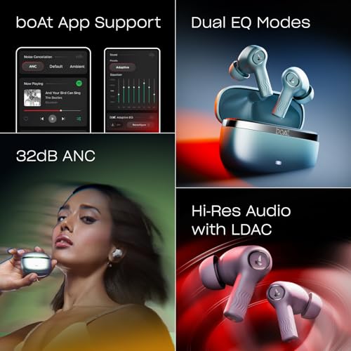 Boat Nirvana Ion ANC Pro, Hi-Res Audio LDAC,ANC(~32dB), 120Hrs Battery, App Support, Fast Charge, v5.3 Bluetooth TWS in Ear Earbuds Wireless Earphones with mic (Northern Lights) - Image 3