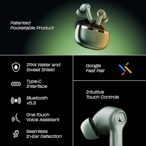 Boat Nirvana Ion ANC Pro, Hi-Res Audio LDAC,ANC(~32dB), 120Hrs Battery, App Support, Fast Charge, v5.3 Bluetooth TWS in Ear Earbuds Wireless Earphones with mic (Northern Lights) - Image 5