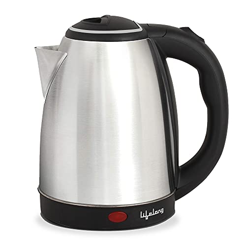 Lifelong ISI Certified Electric Kettle 1.5L with Stainless Steel Body, Easy and Fast Boiling of Water for Instant Noodles, Soup, Tea etc. (1 Year Manufacturer's Warranty, Silver, LLEK15) 1500 W