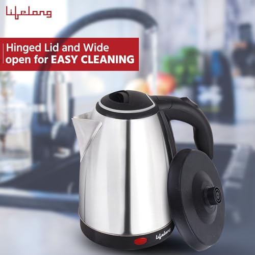 Lifelong ISI Certified Electric Kettle 1.5L with Stainless Steel Body, Easy and Fast Boiling of Water for Instant Noodles, Soup, Tea etc. (1 Year Manufacturer's Warranty, Silver, LLEK15) 1500 W - Image 5