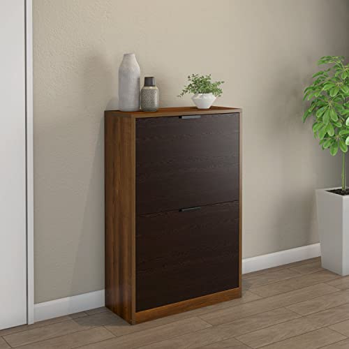 Nilkamal @Home Florine Engineered Wood Shoe Cabinet (Walnut & Wenge)| 1 Year Warranty (2 Tier)