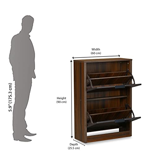 Nilkamal @Home Florine Engineered Wood Shoe Cabinet (Walnut & Wenge)| 1 Year Warranty (2 Tier) - Image 3