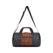 Gear Clubsport 3 9"/33L Faux Leather Large Water Resistant Duffle Bag/Travel Bag/Gym Bag for Men & Women(Navy-Tan)