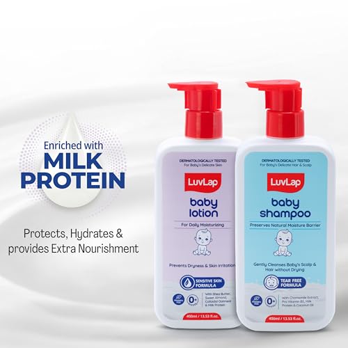 LuvLap Baby Shampoo 400 ml + Baby Lotion 400 ml Combo Set - Image 2