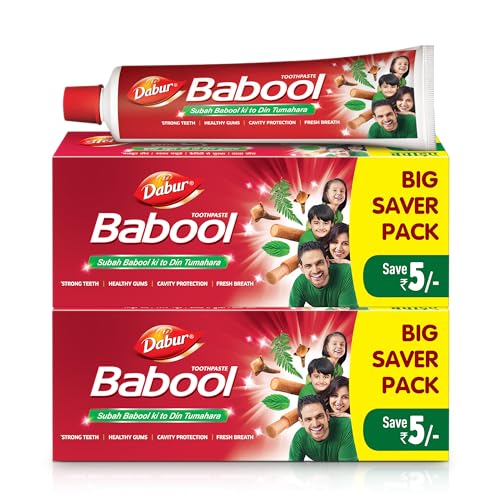 Dabur Babool Ayurvedic Toothpaste -700g (350g x 2) | For Strong Teeth & Healthy Gums | Helps in Cavity Protection, Fresh Breathe | All Round Protection
