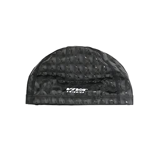 Viva PU 3D Swimming Cap for Boys and Girls (Black)