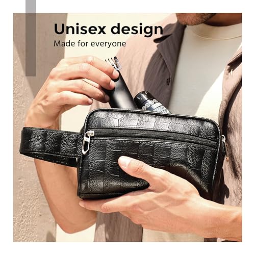 Lifelong Toiletry Bag for Men & Women | Vegan Leather Travel Pouch | Shaving Kit, Grooming & Makeup Organizer | Toiletry Bag for Travel, Gym, Daily Use, Cosmetics, Toiletries & Essentials (Black) - Image 6