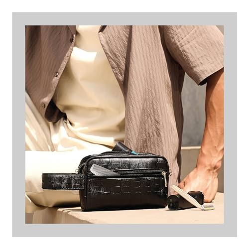 Lifelong Toiletry Bag for Men & Women | Vegan Leather Travel Pouch | Shaving Kit, Grooming & Makeup Organizer | Toiletry Bag for Travel, Gym, Daily Use, Cosmetics, Toiletries & Essentials (Black) - Image 7