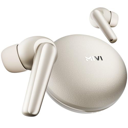Mivi DuoPods Aura 35 dB Quad-mic ANC Wireless TWS Earbuds, 60H Playback, 13mm Bass Drivers, Gaming Mode 50ms, Bluetooth v5.3, IPX4 Sweat Proof, Made in India