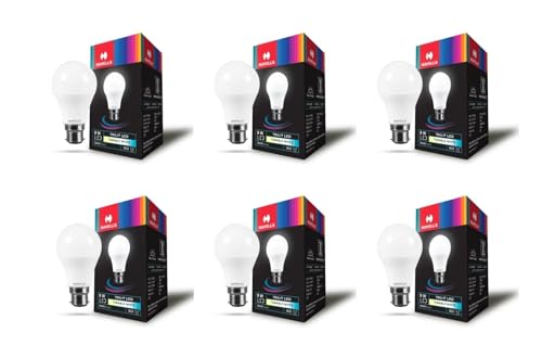 Havells 9W LED Bulb for Home & Office |B22 LED Bulb Base |Cool Day White Light (6500K/4000k/3000k) |4Kv Surge Protection |High Voltage Protection |Eco Friendly Energy Efficient | Pack of 6