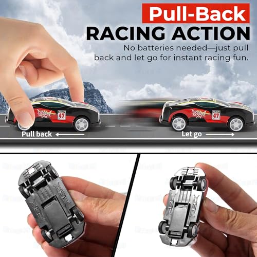 Kidology 48-Piece Pull Back Car Set, Racing & Toy Vehicles for Kids 3+, Bulk Mini Cars, Learning & Educational Stuffers Mini Cars Toy Trucks, Birthday Gift for Boys & Girls. - Image 4