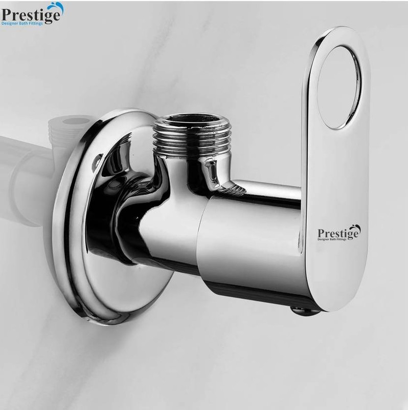Prestige Max Angle Valve Pack OF 1 For Bathroom and Kitchen Chrome Finish Angle Cock Faucet(Wall Mount Installation Type)