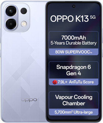 OPPO K13 5G with 7000mAh and 80W SUPERVOOC Charger In-The-Box (Icy Purple, 128 GB)(8 GB RAM) - Image 2
