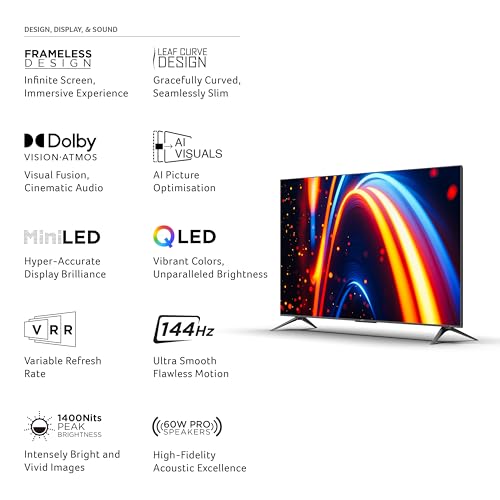 acer 164 cm (65 inches) M Series 4K Ultra HD Smart QLED Mini LED Google TV AR65UDMGR2885AT (Black) - Image 5