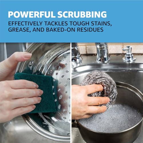 Presto! Stainless Steel Scrubber (15g) and Scrub pad Combo Pack of 1 - Image 2