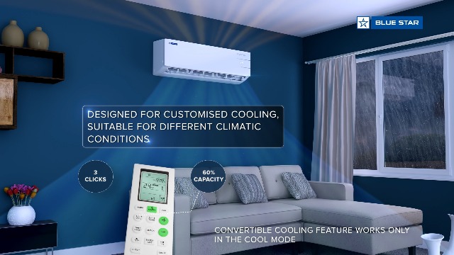 Blue Star 1 Ton 3 Star, Inverter Split AC (Copper, Convertible 5 in 1 Cooling, Multi Sensors, Dust Filters Blue Fins, Self Diagnosis, IC312YNU,White) - Image 2