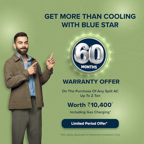 Blue Star 1 Ton 3 Star, Inverter Split AC (Copper, Convertible 5 in 1 Cooling, Multi Sensors, Dust Filters Blue Fins, Self Diagnosis, IC312YNU,White) - Image 3