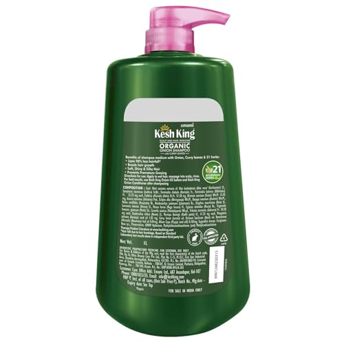 Kesh King Scalp and Hair Medicine Organic Onion Shampoo with Curry Leaves 1L - Image 7