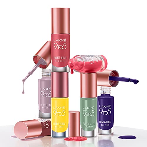 LAKMÉ 9 To 5 Primer + Glossy Finish Nail Colour|| Redcarnival|| 6Ml - Image 5